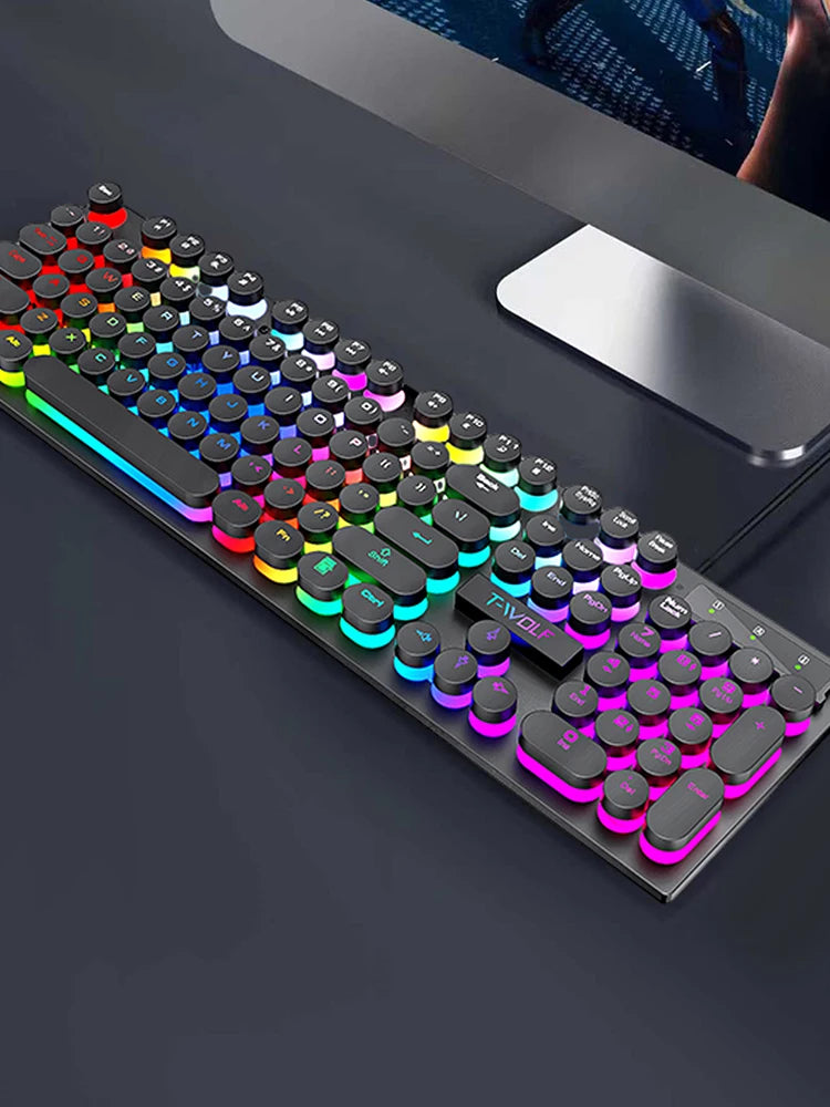 Shadow mechanical illuminated wired keyboard