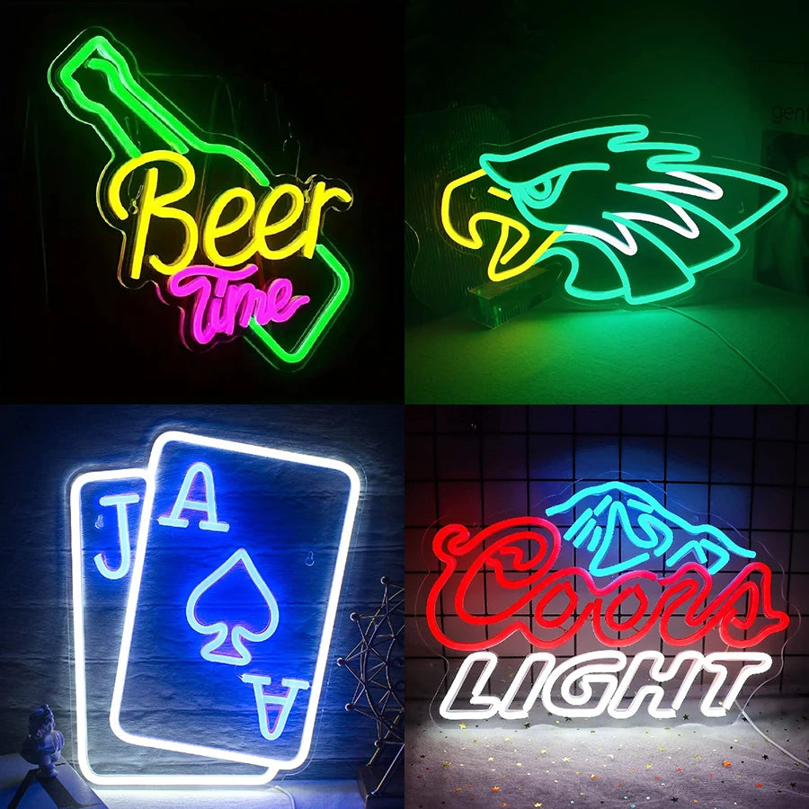 Beer Bar Neon Sign for Wall Decor