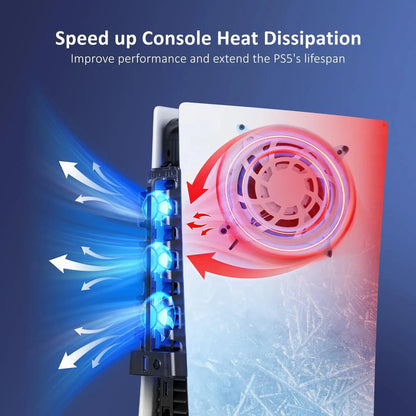 PS5 Accessories Cooling Fan with LED Light